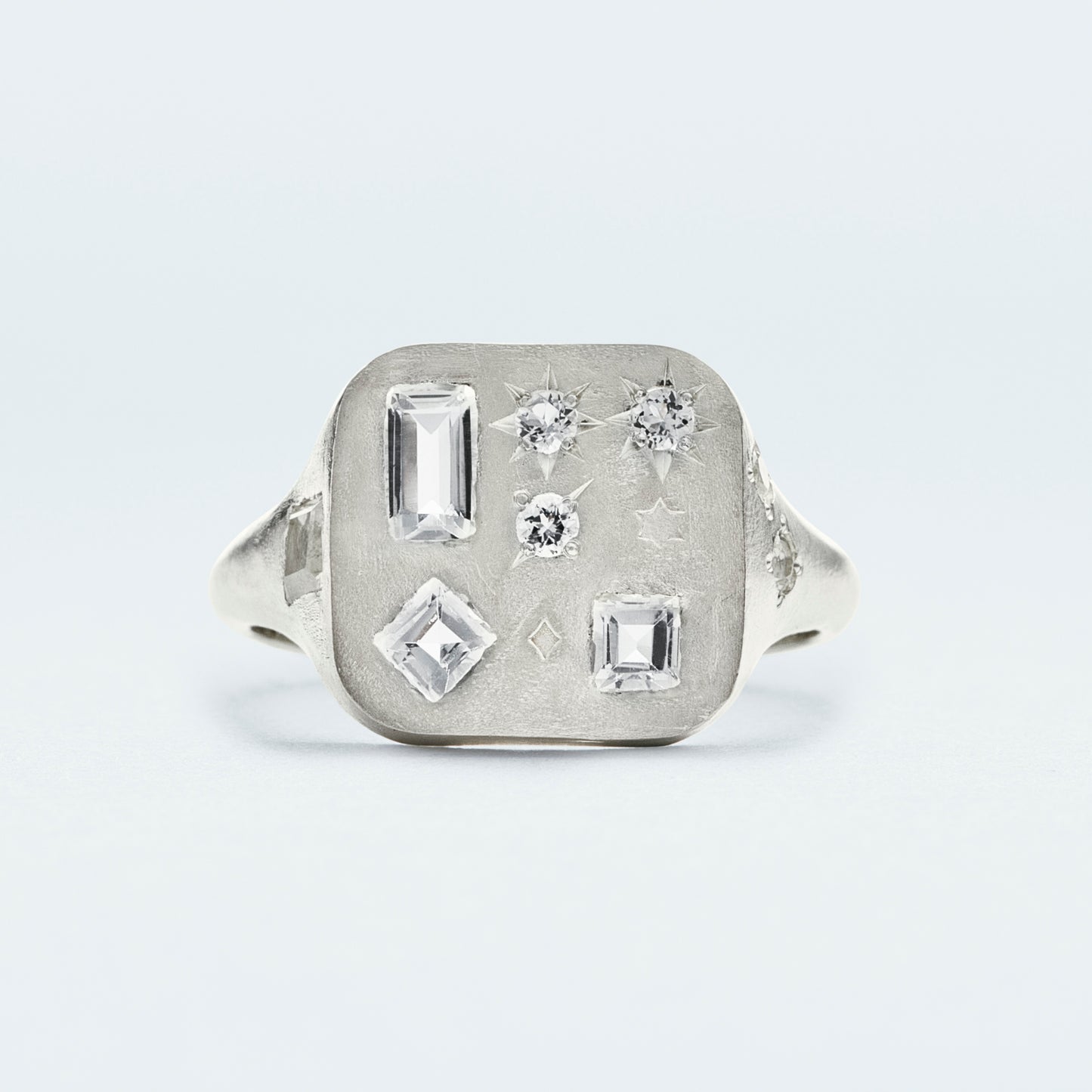 Square Signet Ring / Silver925 / White