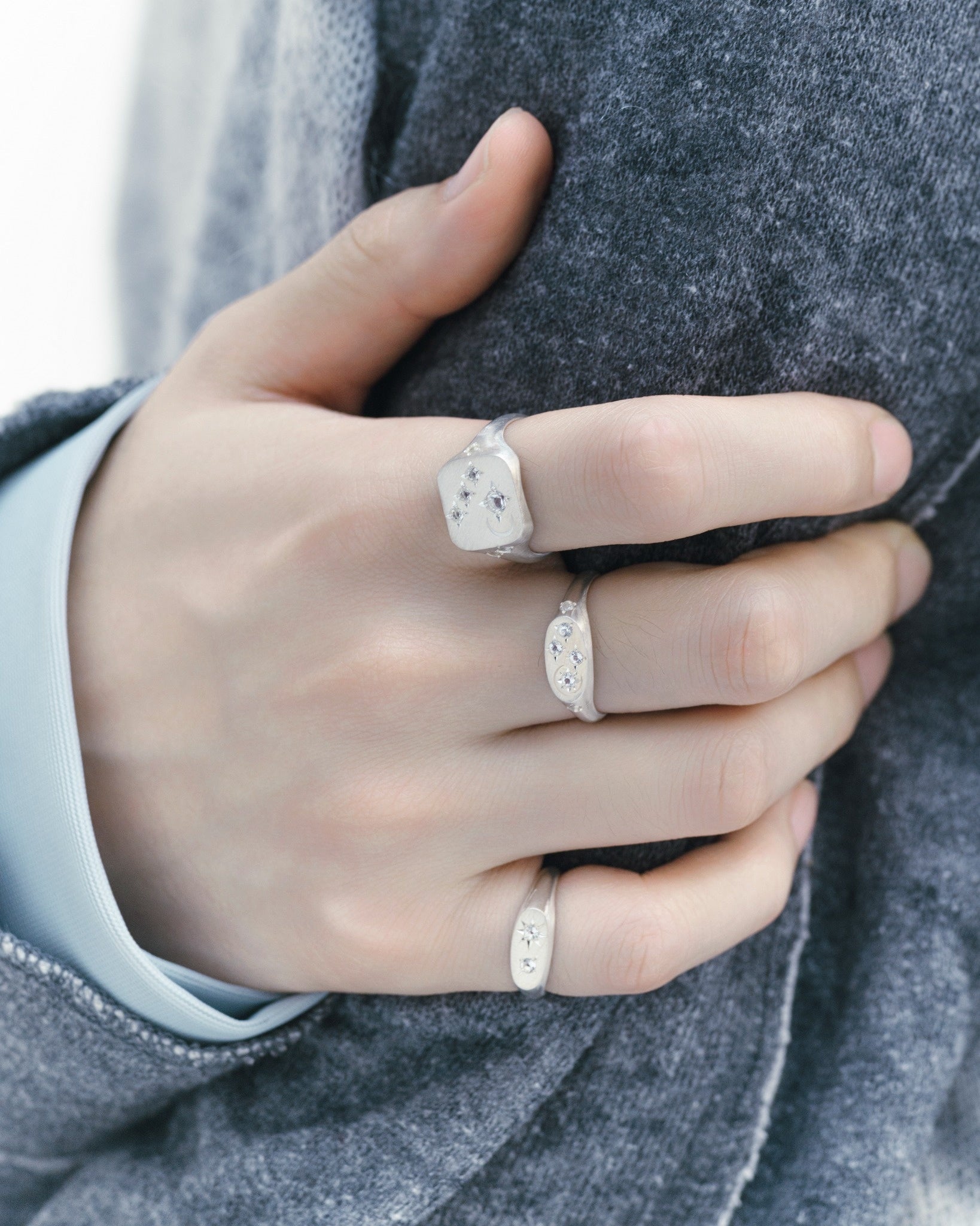 プリミティブペインターズ/Galaxy Signet Ring Mini Galaxy Signet Ring Mini / Silver925 / White – Primitive Painters