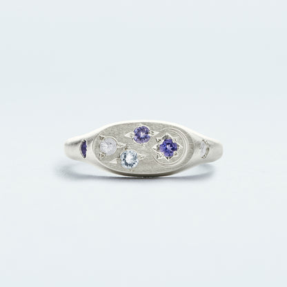 Galaxy Signet Ring Mini  / Silver925  / Blue