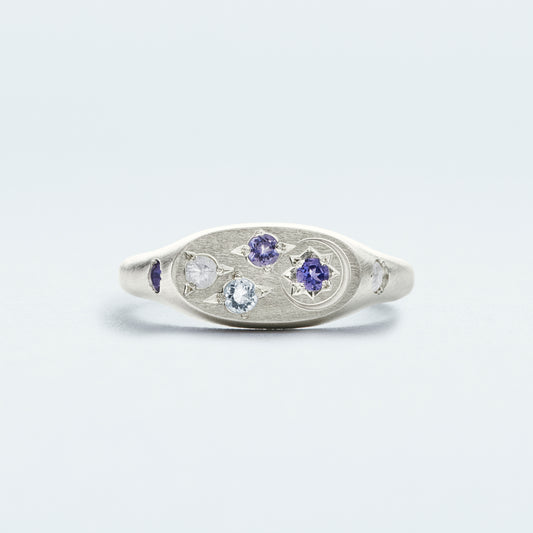 Galaxy Signet Ring Mini  / Silver925  / Blue