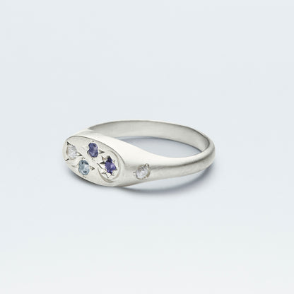 Galaxy Signet Ring Mini  / Silver925  / Blue