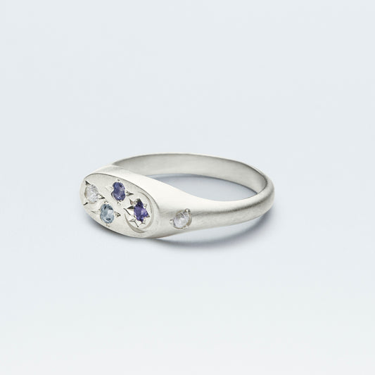 Galaxy Signet Ring Mini  / Silver925  / Blue