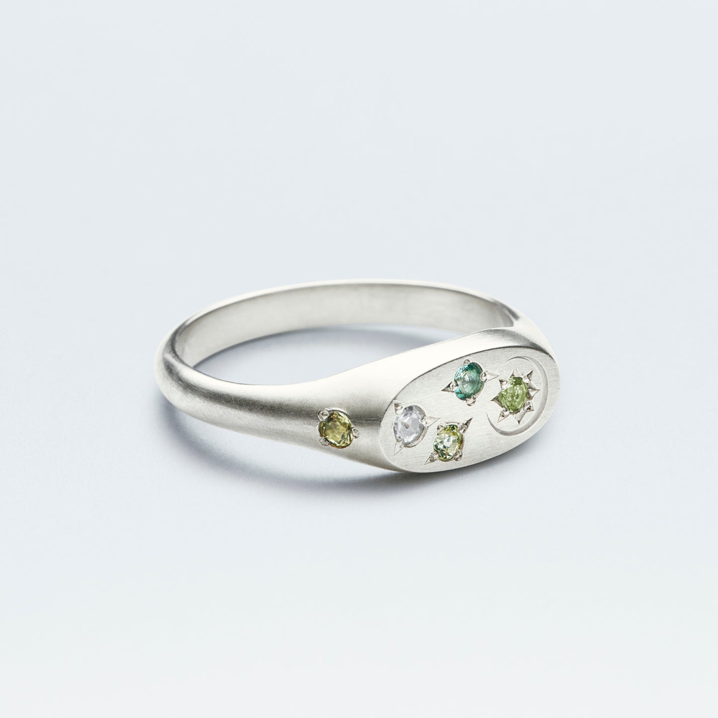 Galaxy Signet Ring Mini  / Silver925  / Green