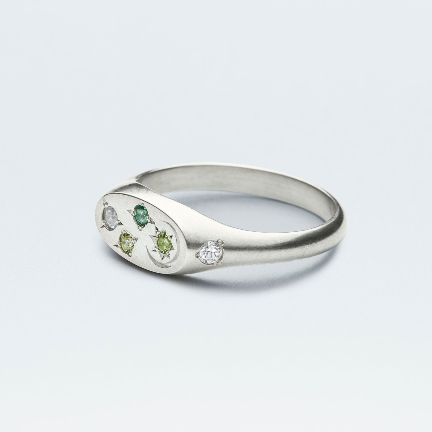 Galaxy Signet Ring Mini  / Silver925  / Green