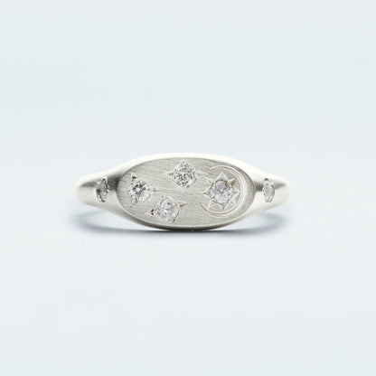 Galaxy Signet Ring Mini  / Silver925  / White