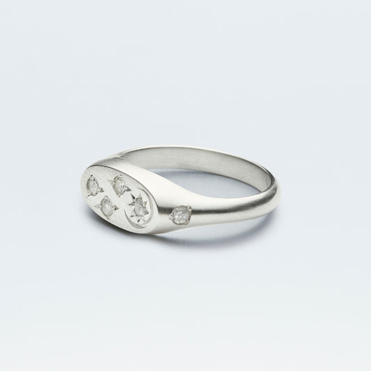 Galaxy Signet Ring Mini  / Silver925  / White