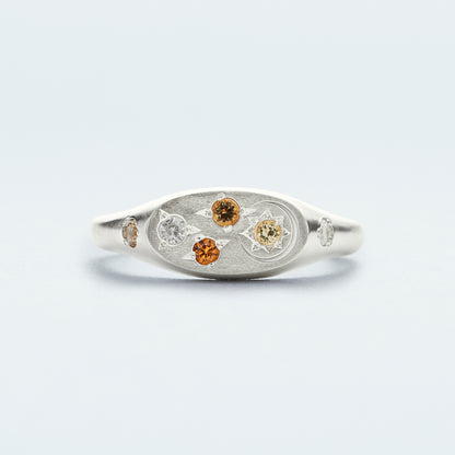 Galaxy Signet Ring Mini  / Silver925  / Orange