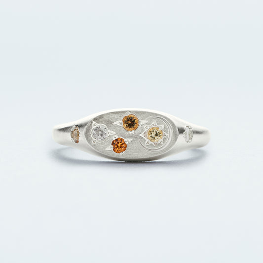 Galaxy Signet Ring Mini  / Silver925  / Orange
