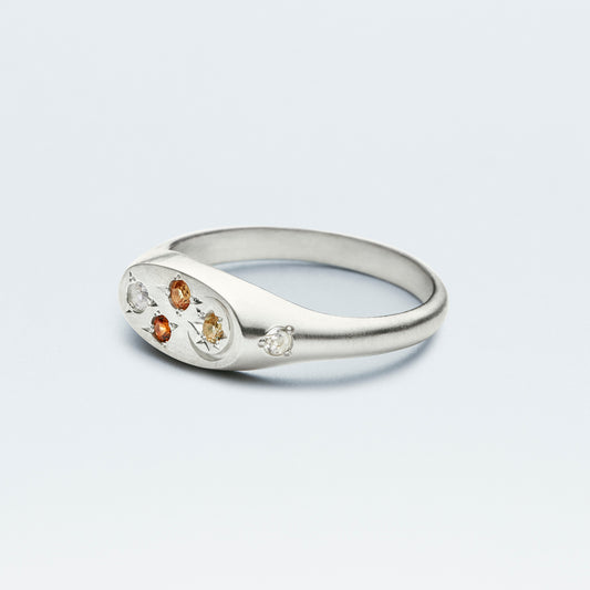 Galaxy Signet Ring Mini  / Silver925  / Orange