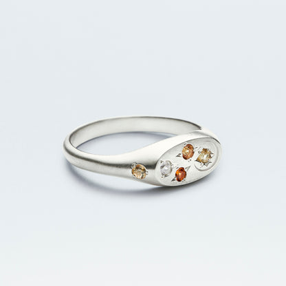 Galaxy Signet Ring Mini  / Silver925  / Orange