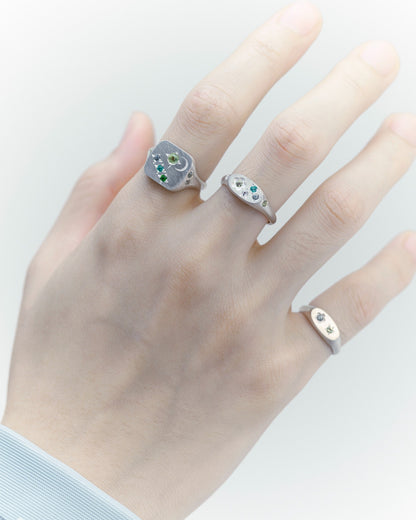 Flowerdust Ring / Silver925 / Green