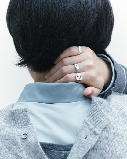 Galaxy Square Signet Ring / Silver925 / Blue