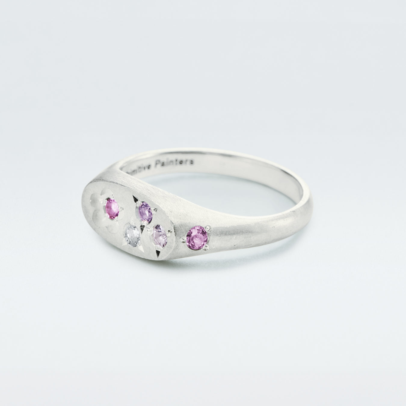 Flower Signet Ring Mini / Silver925 / Pink