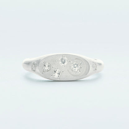 Galaxy Signet Ring Mini / Silver925 / White