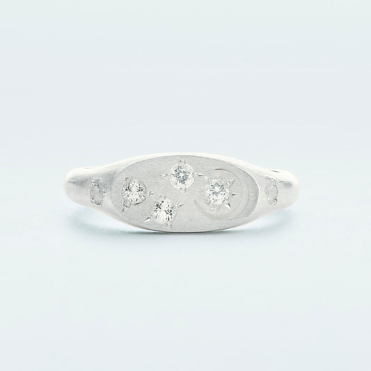 Galaxy Signet Ring Mini / Silver925 / White