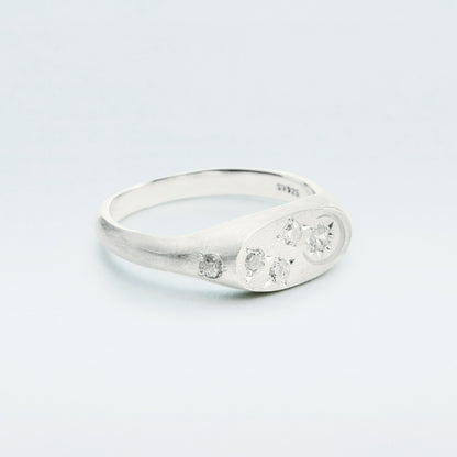 Galaxy Signet Ring Mini / Silver925 / White