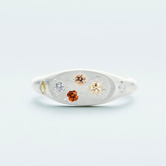 Galaxy Signet Ring Mini / Silver925 / Orange