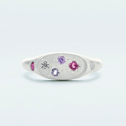 Galaxy Signet Ring Mini / Silver925 / Pink