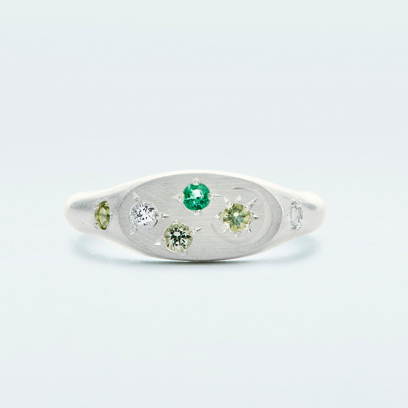 Galaxy Signet Ring Mini / Silver925 / Green