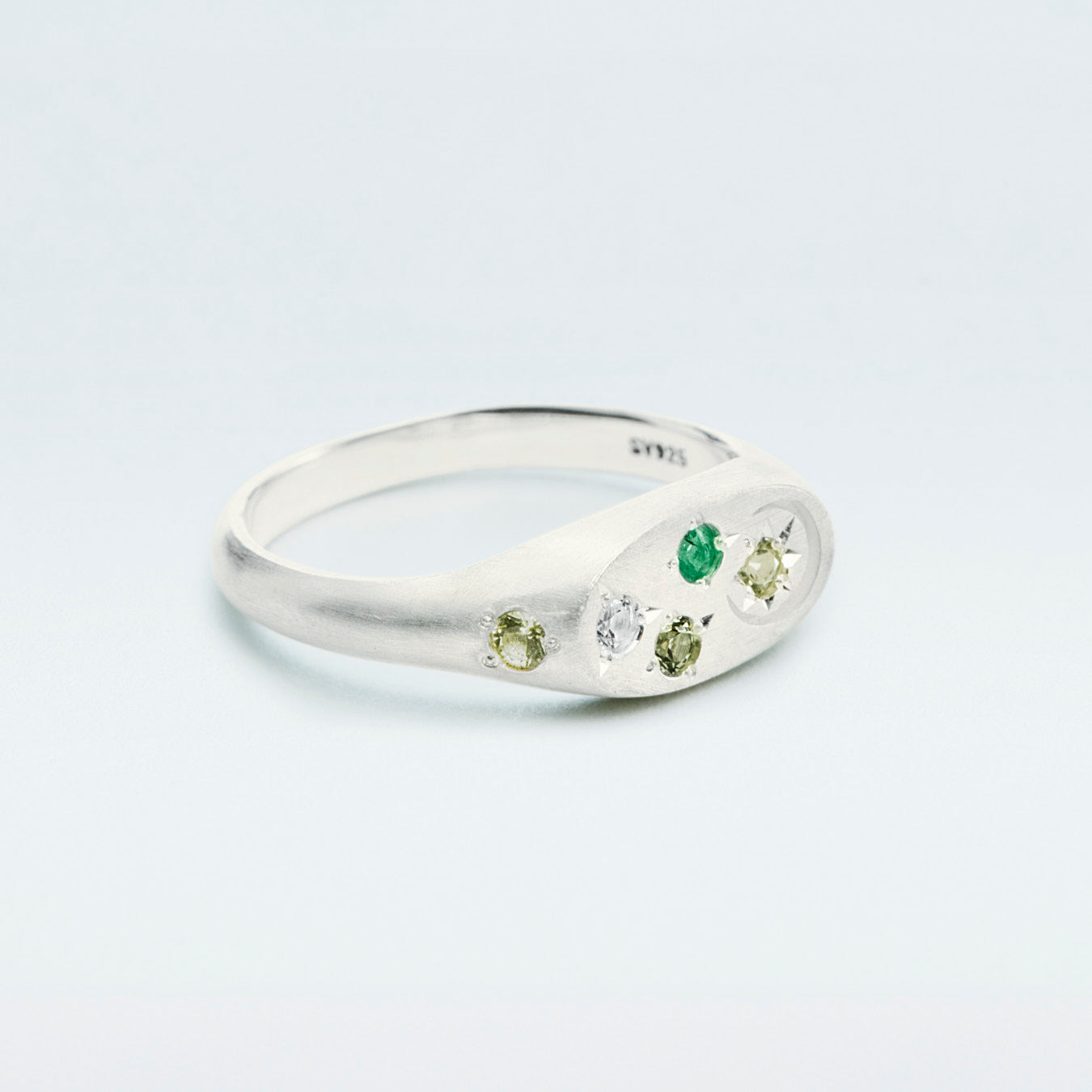 Galaxy Signet Ring Mini / Silver925 / Green