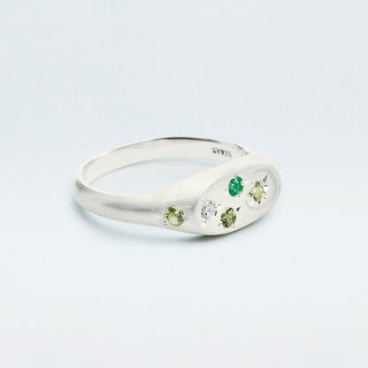 Galaxy Signet Ring Mini / Silver925 / Green