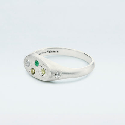 Galaxy Signet Ring Mini / Silver925 / Green