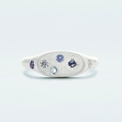 Galaxy Signet Ring Mini / Silver925 / Blue