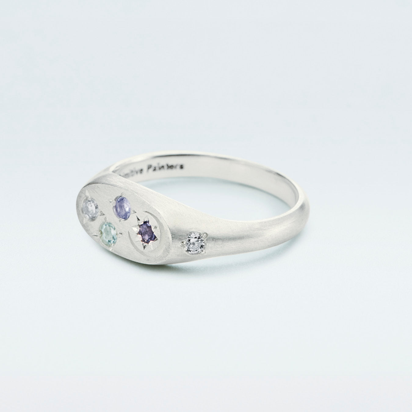 CHIHITRO SONODA 刺繍リング　Planet Ring Galaxy Signet Ring Mini / Silver925 / Blue – Primitive Painters