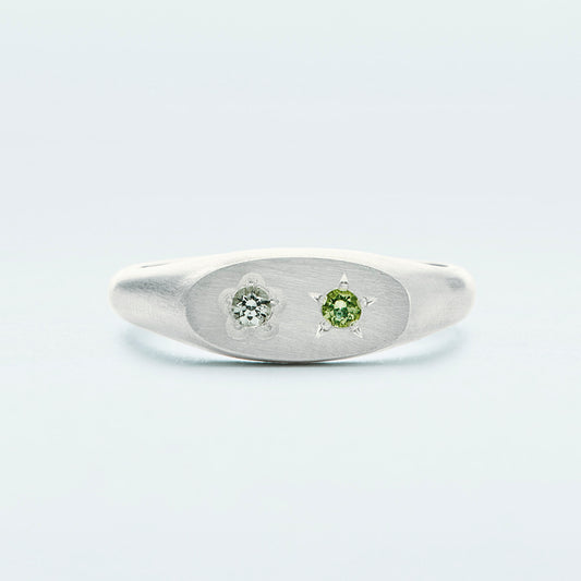 Flowerdust Ring / Silver925 / Green