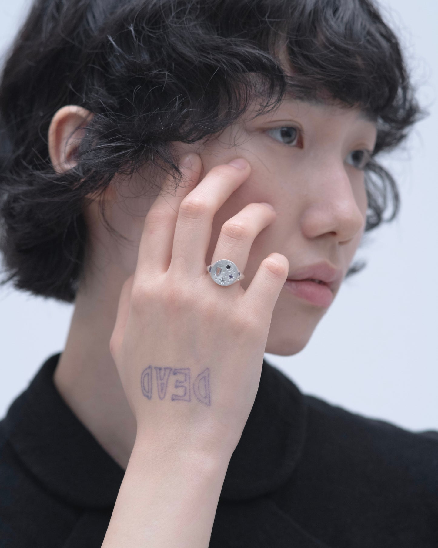 Galaxy Signet Ring  / Silver925  / Blue