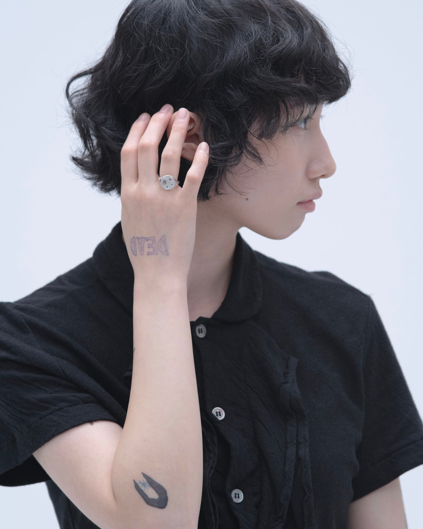 Galaxy Signet Ring  / Silver925 / Pink