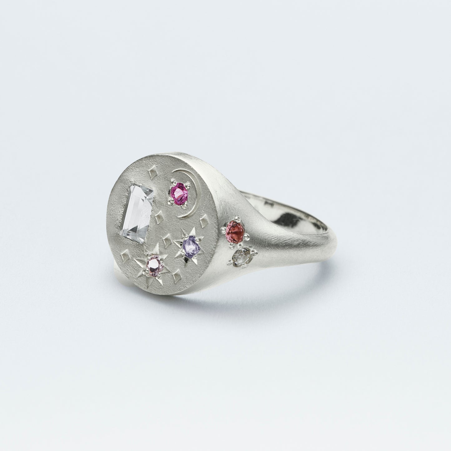 Galaxy Signet Ring  / Silver925 / Pink