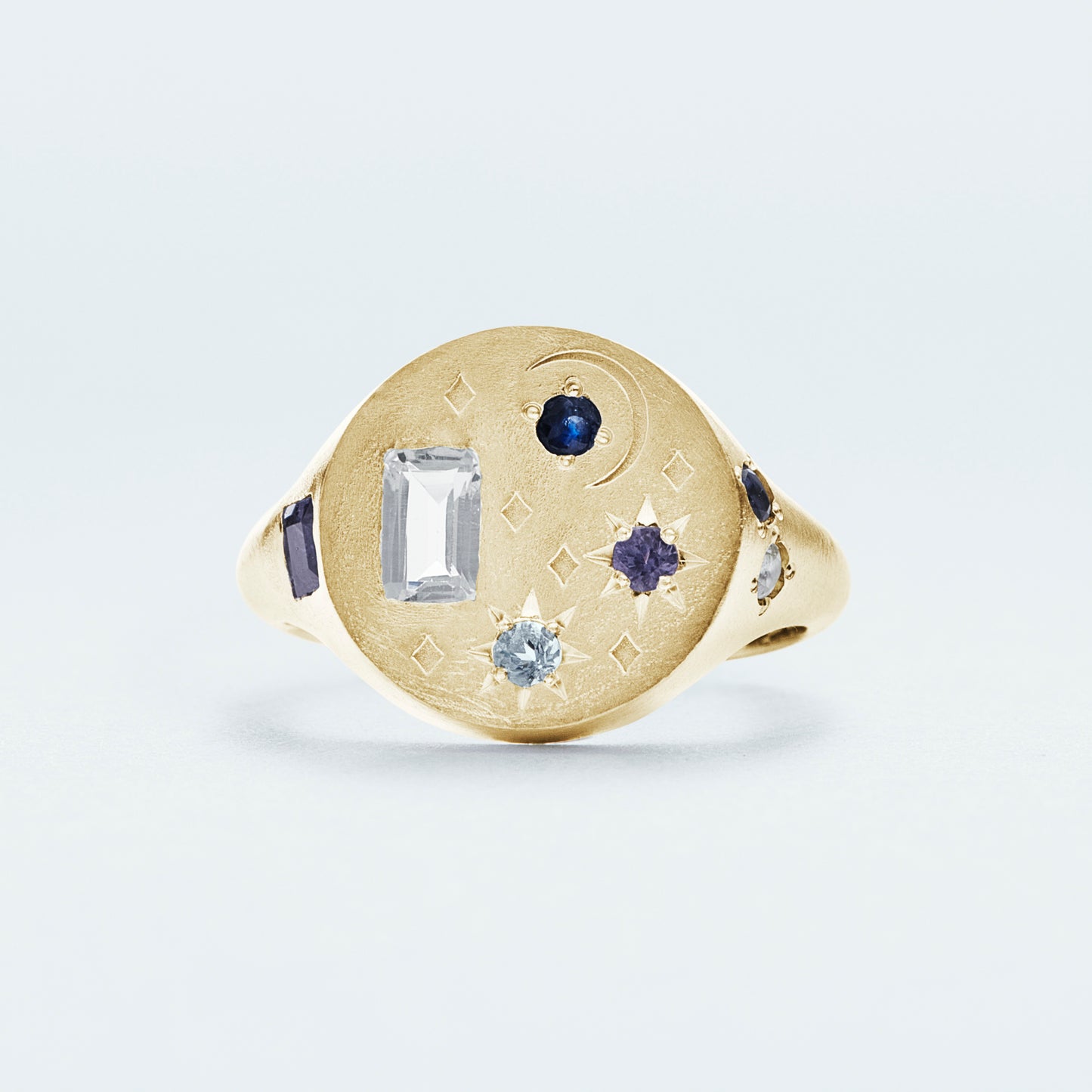Galaxy Signet Ring  / Gold-Coated SV925 / Blue
