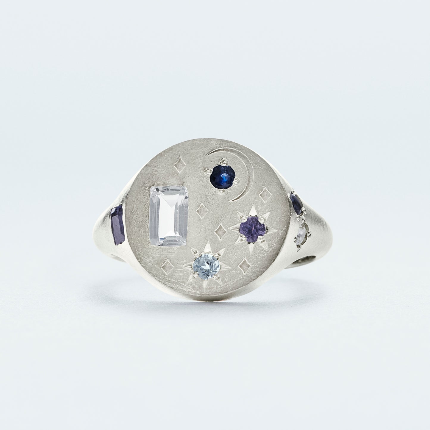 Galaxy Signet Ring  / Silver925  / Blue