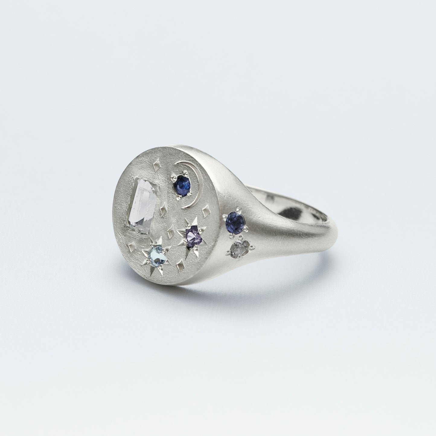 Galaxy Signet Ring  / Silver925  / Blue