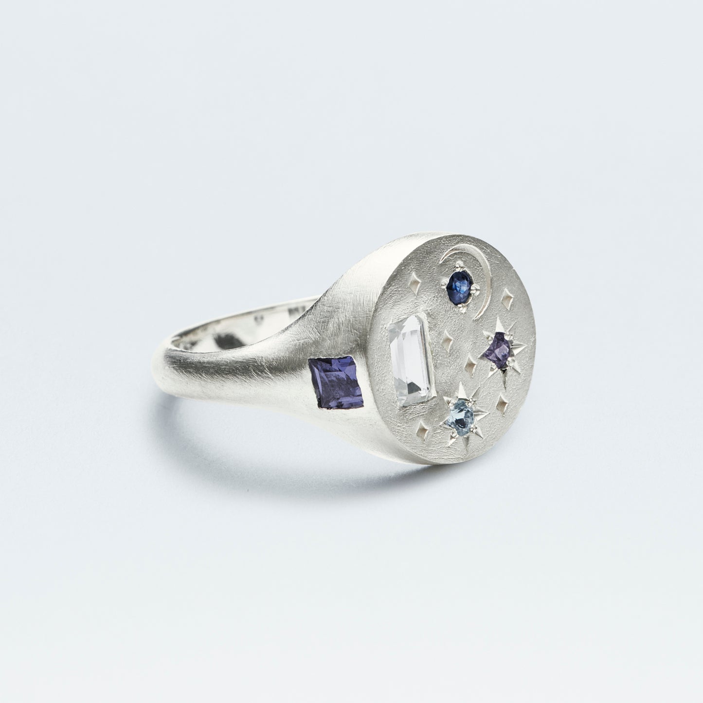 Galaxy Signet Ring  / Silver925  / Blue