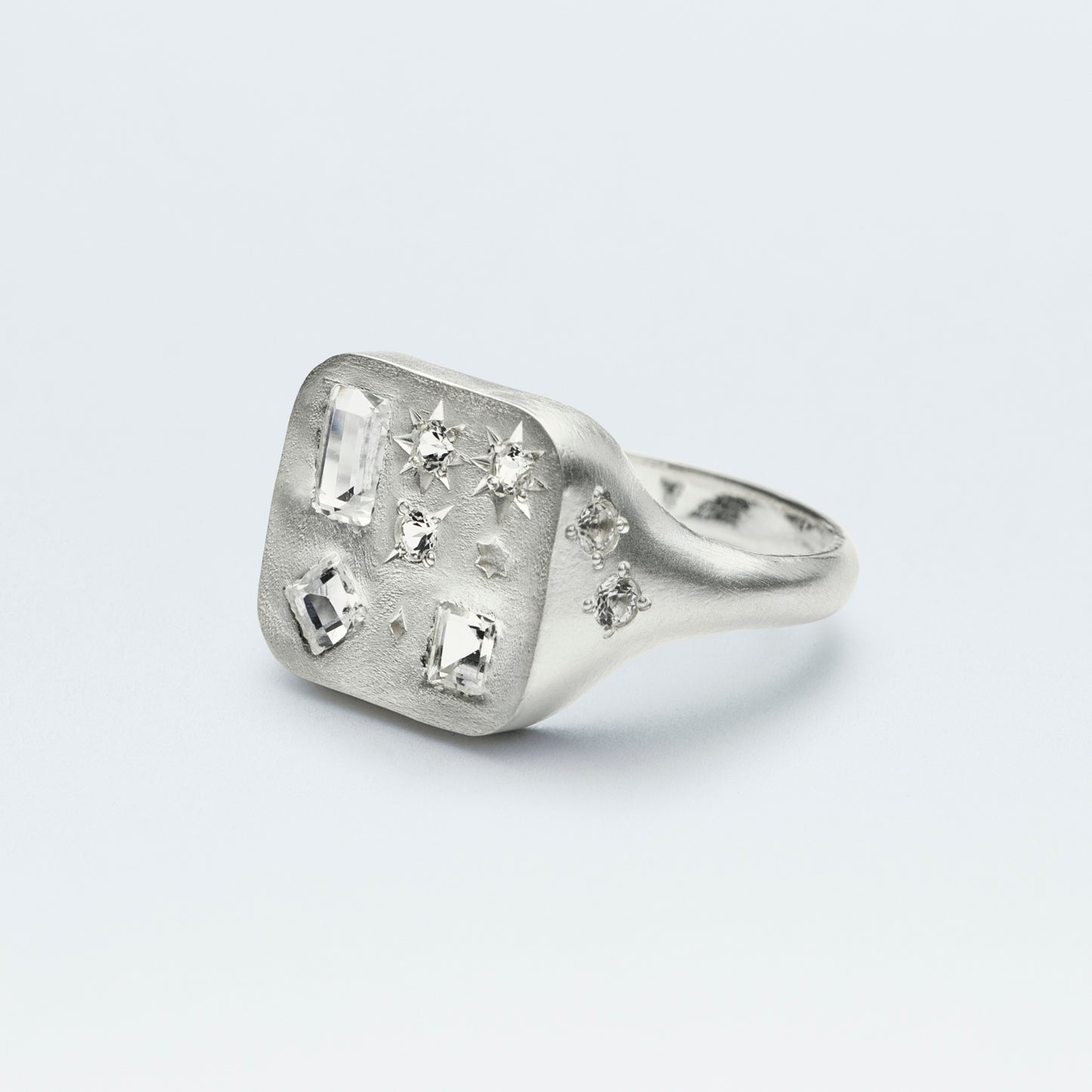 Square Signet Ring  / Silver925 / White