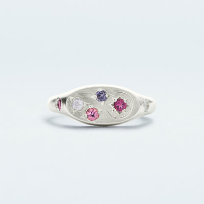 Galaxy Signet Ring Mini / Silver925 / Pink