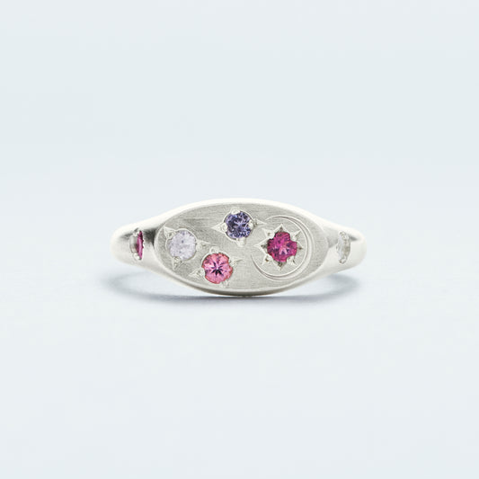 Galaxy Signet Ring Mini / Silver925 / Pink