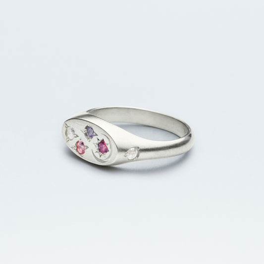 Galaxy Signet Ring Mini / Silver925 / Pink
