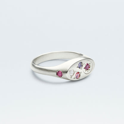 Galaxy Signet Ring Mini / Silver925 / Pink
