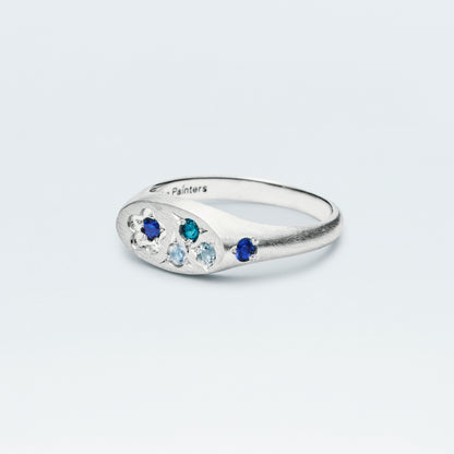 〈Holiday 2026 Limited Edition〉 Flower Signet Ring Mini / Silver925 / Winter Blue
